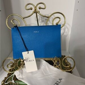 Furla Blue Leather Clutch